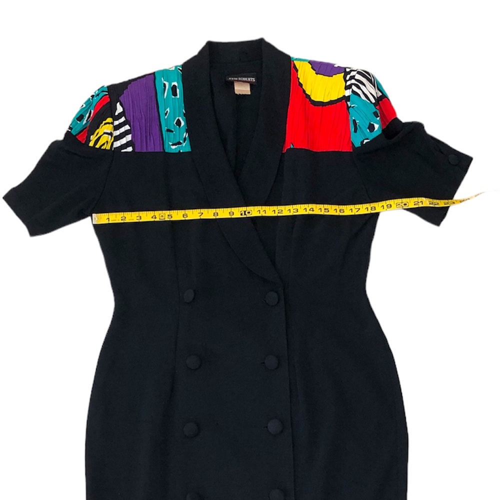 John Roberts Vintage 90s Black Coat Dress Size 7/8 - Picture 7 of 12